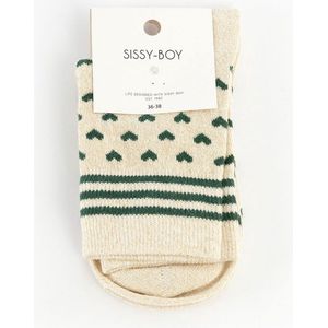 Sissy-Boy - Gouden sokken met hartjes print