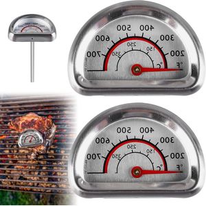 Thermometers voor Omnia oven 0-350 °C roestvrij staal - Set van 2