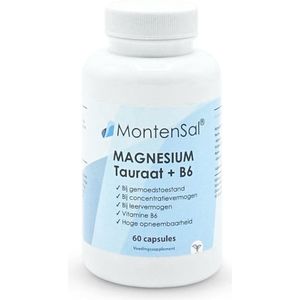 MontenSal - Magnesium Tauraat - Vitamine B6 - 60 Capsules - Vegan