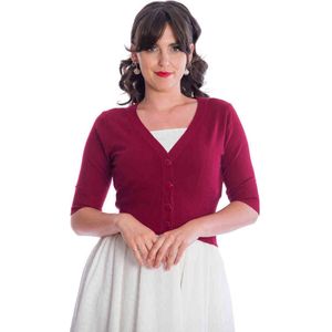 Banned - SWEET DREAMER Cardigan - 4XL - Donkerrood