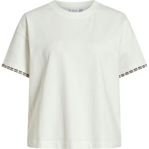 Vila - Vimonie O-neck Stitch - T-shirt - Snow White