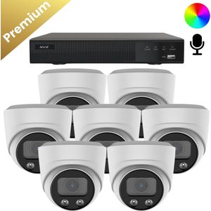 7x Beveiligingscamera set – Draadloos – Sony Dome Premium Full Color 4K – Wit