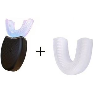 U‑vormige automatische elektrische tandenborstel voor volwassenen. 360° reiniging, 3 reinigingsmodi, IPX7 waterdicht en reisvriendelijk – ideaal voor thuis en onderweg