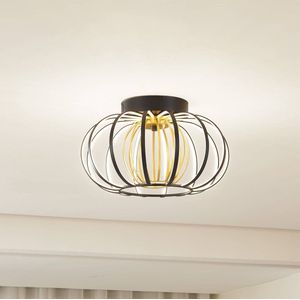 Lucande - LED plafondlamp- met dimmer - 1licht - IJzer, polycarbonaat - H: 23 cm - zwart, goud - Inclusief lichtbron