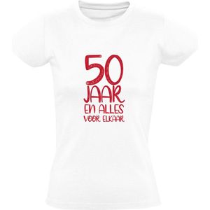 50 jaar en alles voor elkaar Dames T-shirt | verjaardag | jarig | Sarah | leven | cadeau | kado