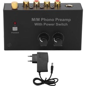 Equivera phono voorversterker - Phono Preamp, RCA Ingang/Uitgang, Volume Controle met Schakelaar voor Audio Apparatuur en Decompressie Speelgoed