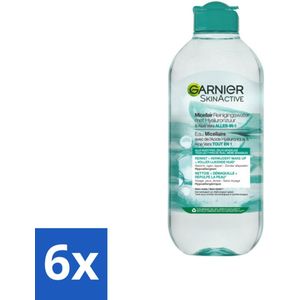 6 x Garnier - SkinActive - Micellair Reinigingswater - Hyaluronzuur & Aloe Vera - 400 ml - Micellair Water - Reinigingswater - Hyaluronzuur - Aloë Vera - Make-up Remover