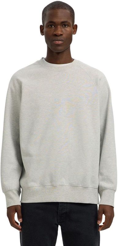 Selected Homme - SLHRELAXARON LS RAGLAN SWEAT - Heren Trui - Grijs - Ronde Hals