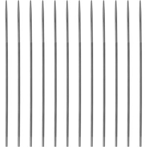 12Pcs Round Chainsaw File Sharpener Accessories for Chain Pitch 3/8 Grinding File 4mmx200mm Silver