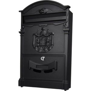 Residencia brievenbus 26x9x41 zwart - stijlvol ontworpen