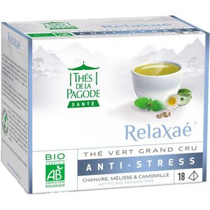 Thes de la Pagode - Groene thee Relaxae - Biologische thee tegen stress - 18 theezakjes