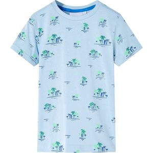 vidaXL-Kindershirt-met-palmbomenprint-116-lichtblauw