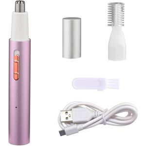 Ontharingsapparaat voor vrouwen - Unisex neus- en oorhaartrimmer - 2-in-1 pijnloze wenkbrauwtrimmer - USB-oplaadbaar - Draagbaar, waterdicht apparaat voor gezichtshaarverwijdering - Paars