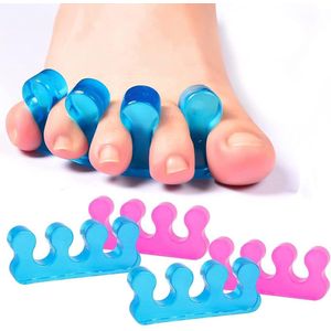4-pack gel teenspreiders, gelnagellak teenspreiders voor mannen en vrouwen, correctoren, herbruikbaar voor overlappende tenen, knobbels, hamertenen, verlichting van voetpijn, pedicure en manicure