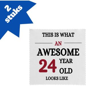 Akyol - this is what an awesome 24 year old looks like brillendoekjes - Hoera 24 jaar - iemand die 24 jaar is geworden - de jarige - verjaardagscadeau - kado - geschenk - gift - leuke verjaardagscadeau - felicitatie - 17,8 bij 17,8 cm - 2 stuks