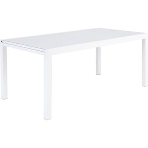 NATERIAL - uitschuifbare tuintafel LYRA - uitschuifbare tafel voor 8 tot 10 personen - 180/260x100cm - eettafel - aluminium - met glazen blad - wit