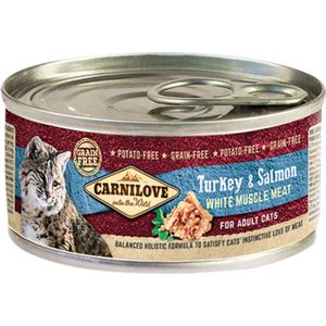 Carnilove Kat Multipack 12 x 100 gram Adult Kalkoen/Zalm