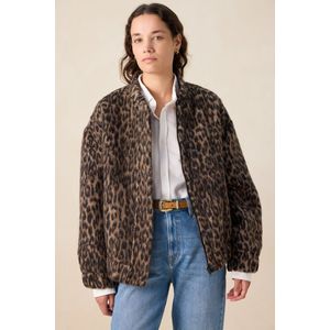 Sissy-Boy - Bouclé Jas - Bruin - Leopard Print