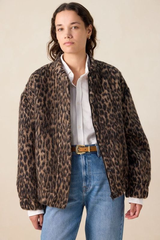 Sissy-Boy - Bouclé Jas - Bruin - Leopard Print