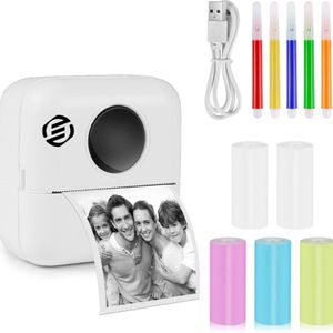 Equivera Mini-Printer - Pocket Printer - Mobiele Fotoprinter - Draagbaar & Draadloos - Leerhulp & Notites