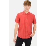 camel active - Korte Mouwen Overhemd - Rood - Katoen-Linnenmix