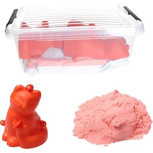 Banzaa Moving Sand Speelzand Roze 2.5 KG Modelleer Zand in Bak + Mal Poes