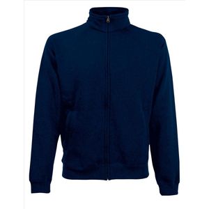 Fruit of the Loom - Premium Sweater met Rits - Donkerblauw - S
