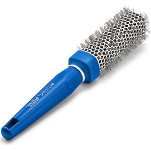 Round Brush for Medium Hair - NanoIonic Conditioning, Crimped Bristles - Soft Touch Easy Grip Handle