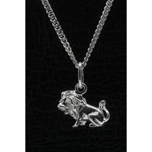 JadeAngel Leeuw Ketting Mannen Sieraden - Vintage 925 Sterling Zilveren Kroon Leeuw Hoofd Hanger Ketting, Sterling Zilver, Zirkonia