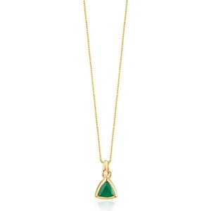 Ketting Dames Geboortesteen Smaragd Mei (Goud) | cadeau dames
