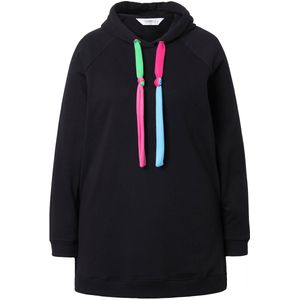 Angel of Style - Dames - Hoodie capuchon met kleurige strikbandjes - Zwart - Maat 42