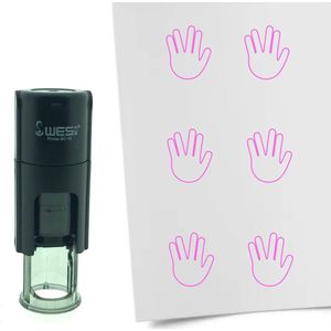 CombiCraft Stempel Mr. Spock Greeting 10mm rond - Roze inkt