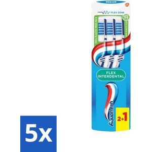 Aquafresh Tandenborstel Flex Interdental Medium 3 stuks per verpakking - Bulkverpakking - 5 stuks
