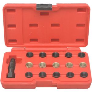 vidaXL Bougiedraad Reparatieset - M14x1,25 - 16-delig Bougies Repareren - Bougie Draad - Bougie Draadsleutel - Auto Gereedschap - Motor Onderhoud