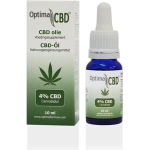 CBD olie 4% OptimaFormula 100% Zuivere CBD olie, 10ml, Cannabidiol