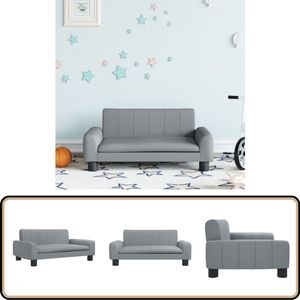 vidaXL Kinderbank - 70x45x30 cm - Lichtgrijs - Stof Kinderbank - Bankje - Kids Meubilair - Kindermeubel - Grijs Meubel