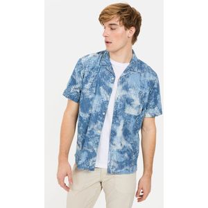 camel active Korte mouwen overhemd met all-over print - Maat menswear-5XL - Blauw