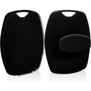 Premium siliconen lichaamsscrubber - doucheschrobber voor reinigen en exfoliëren van je huid - ergonomische antislip handgreep