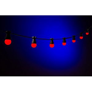 Blynx Bolverlichting prikkabel set » Carnavals Verlichting Rood · 10 meter · 30 lampen · Zwart snoer