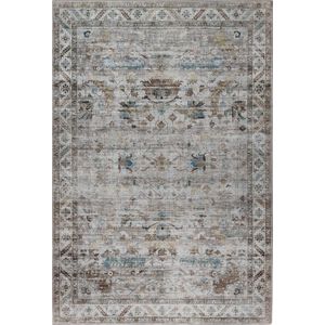 Vercai Rugs Vintage Collectie - Hoogpolig Vloerkleed - Machine Wasbaar - Chenille/ Polyester - Ivoor - 110x160 cm