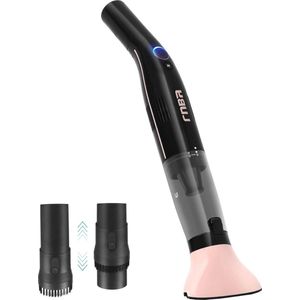 Handstofzuiger accu auto stofzuiger - sterk handstofzuiger dierenhaar - 17000 PA wasbaar HEPA-filter - zwart en roze 120 W 350