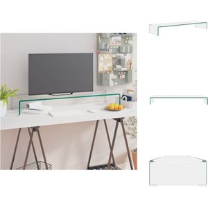 vidaXL TV-meubel Gehard Glas - 100 x 30 x 13 cm - Transparant - Kast