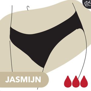 Bamboozy Menstruatie Ondergoed Basic 4-laags Maat XXS 32 M158-164 Zwart Period Underwear Menstrueren Incontinentie Zero Waste Jasmijn Tiener