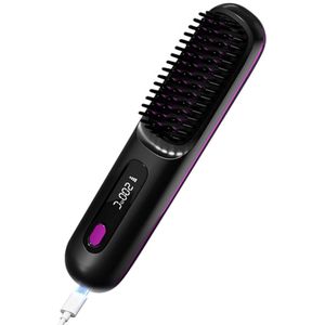 Draadloze stijltang - Draagbare USB-oplaadbare stijltang - Hittebestendige stijltang - Geschikt voor alle haartypen - Zwart