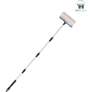 LifeStages - Telescopische Wasborstel - Autowasborstel Met Wateraansluiting - Wasborstel Voor Vrachtwagen - Camper - Caravan - Auto - Bus - Bestelwagen - Camper