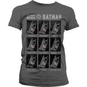 DC Comics Batman Dames Tshirt -XL- The Many Moods Of Batman Grijs