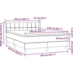 vidaXL - Boxspring - met - matras - fluweel - donkergroen - 140x210 - cm