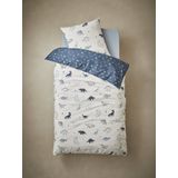 HELLO DINOS - Basics - Dekbedovertrekset - Ecru/Groen - 1 Dekbedovertrek + Kussensloop van Katoen