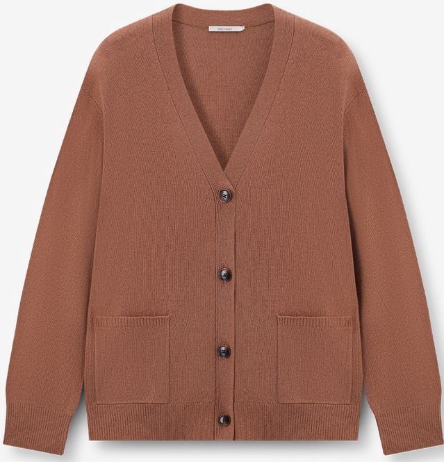 Sissy-Boy - V-hals Vest - Bruin - Lange Mouwen - Knoopsluiting