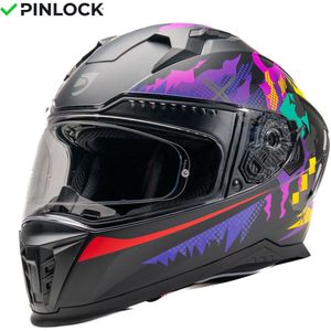 Motor Integraal Integraalhelm EROS PSYCHO Zwart XS van MOTOBLOUZ